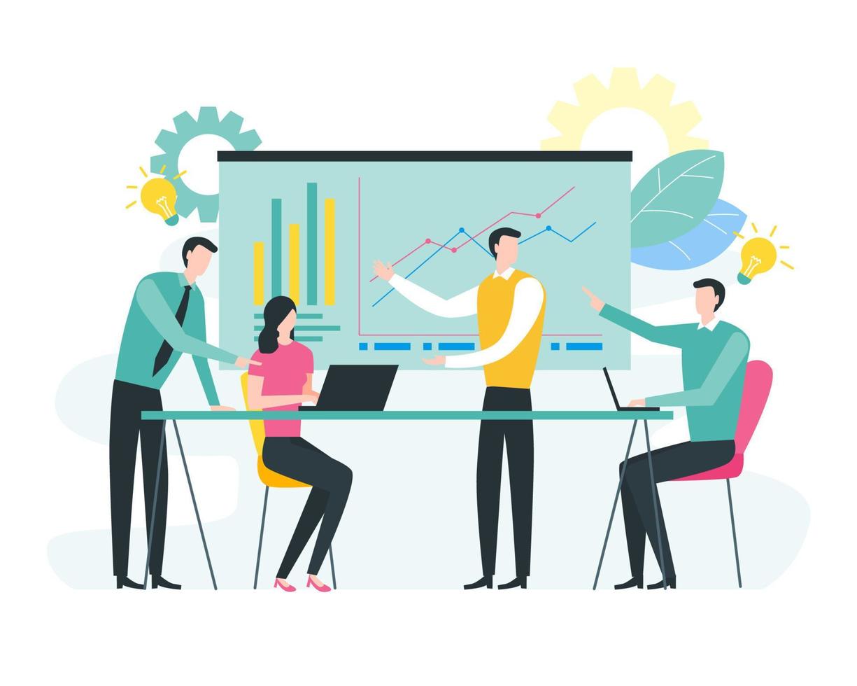 Business meeting and brainstorming concept vector