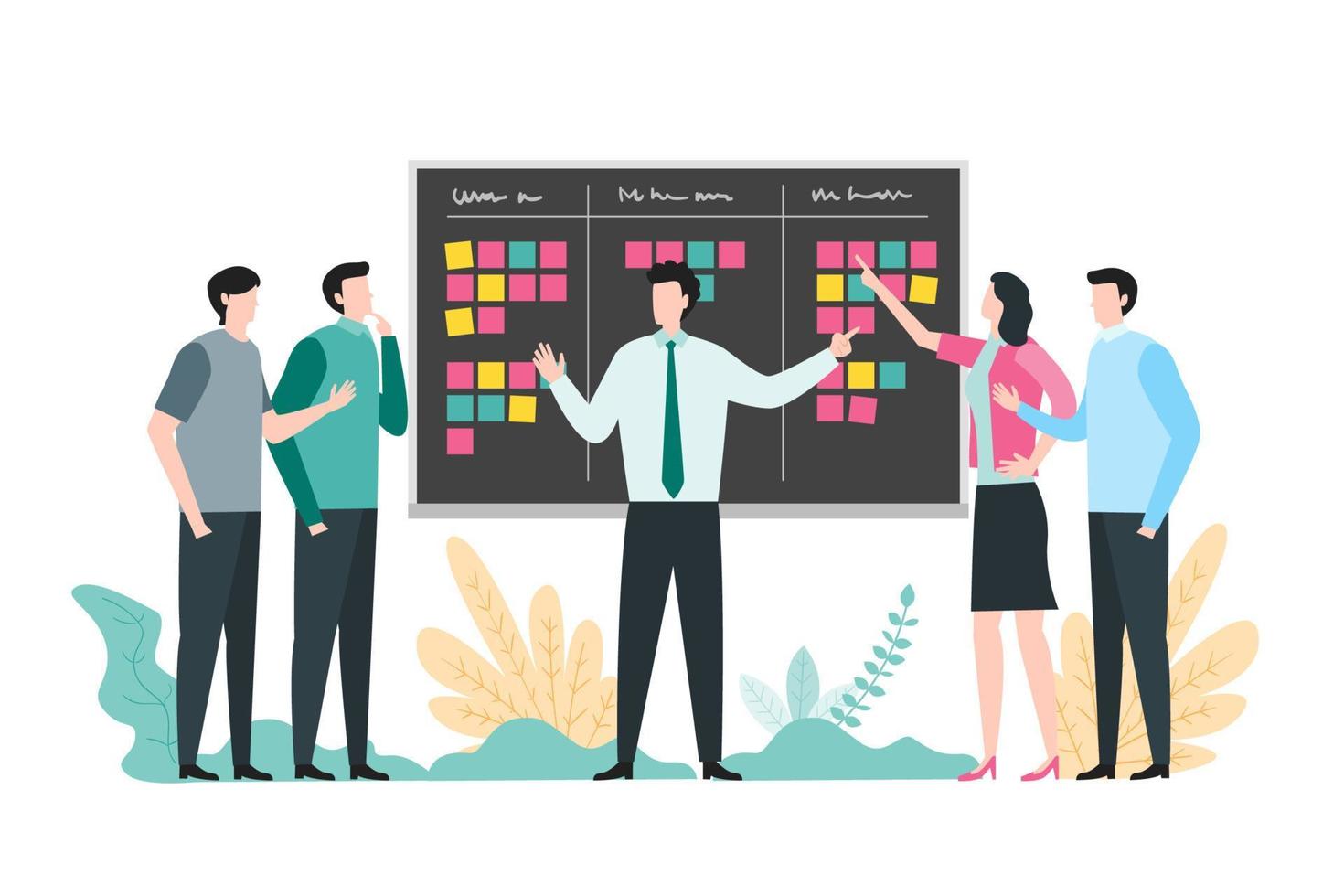 Business team meeting, business plan and brainstorming concept vector