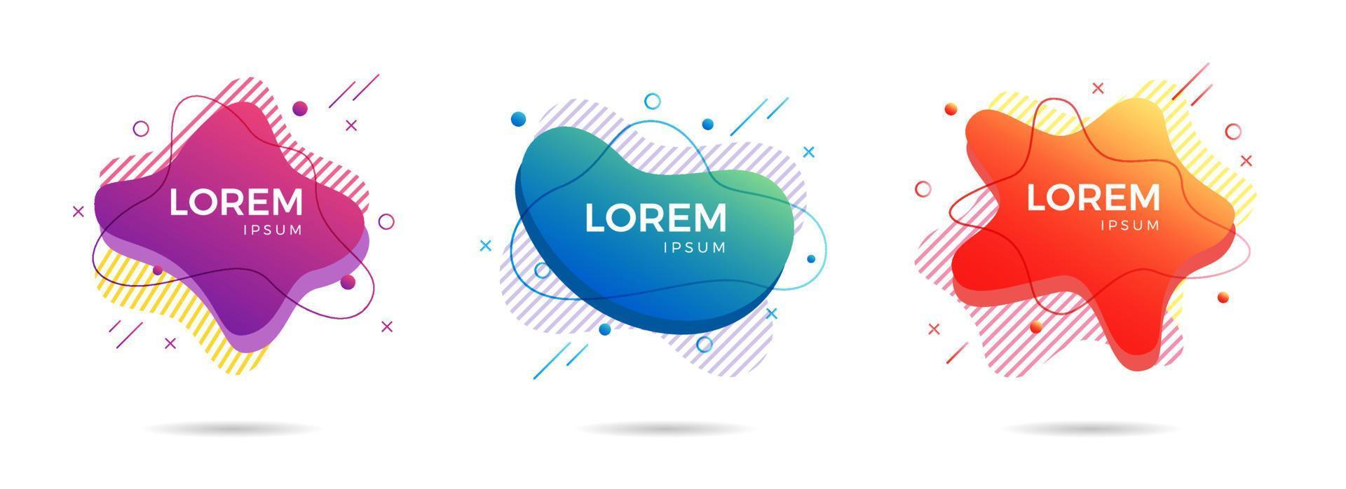 Set of modern abstract liquid banners vector