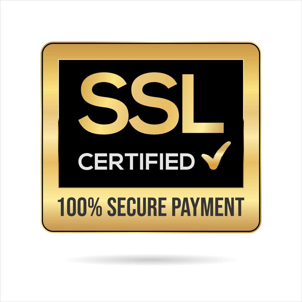 SSL Certified gold and black label vector illustration
