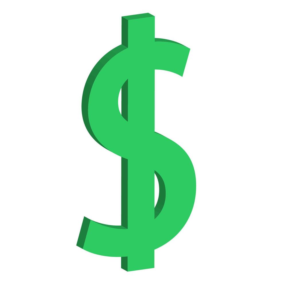Dollar icon 3D realistic vector