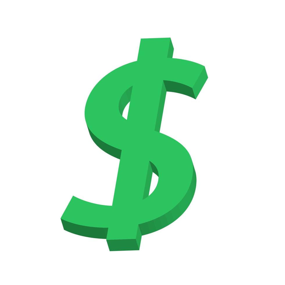 Dollar icon 3D realistic vector