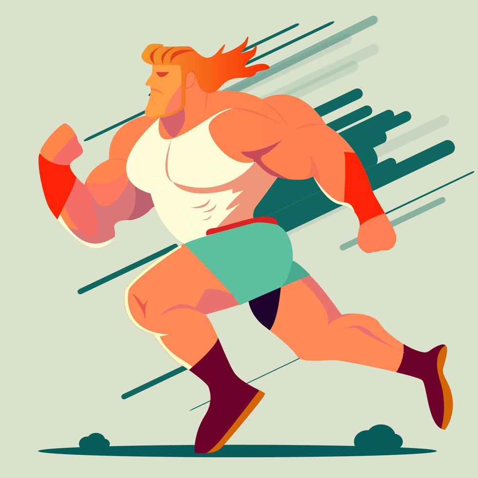 atletismo hombre correr plano ilustración vector