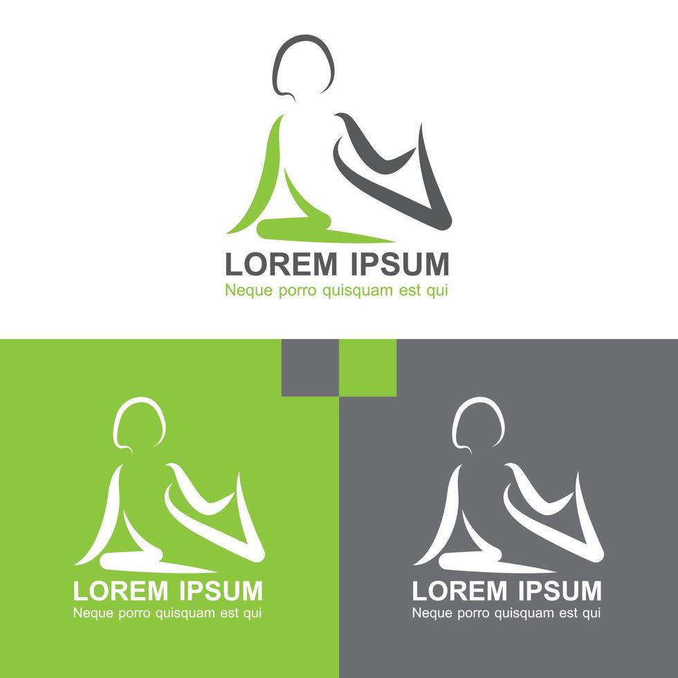 gratis vector yoga logo humano masaje loto logotipo modelo