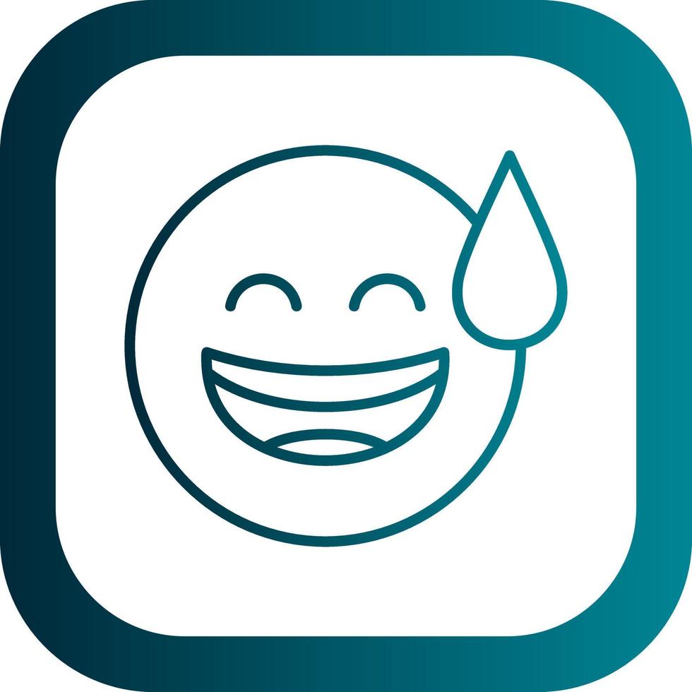 Grinning Face with Sweat Vector Icon Design