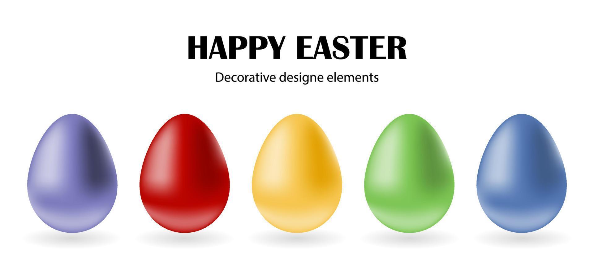 Set of colorful 3d Easter eggs. vector