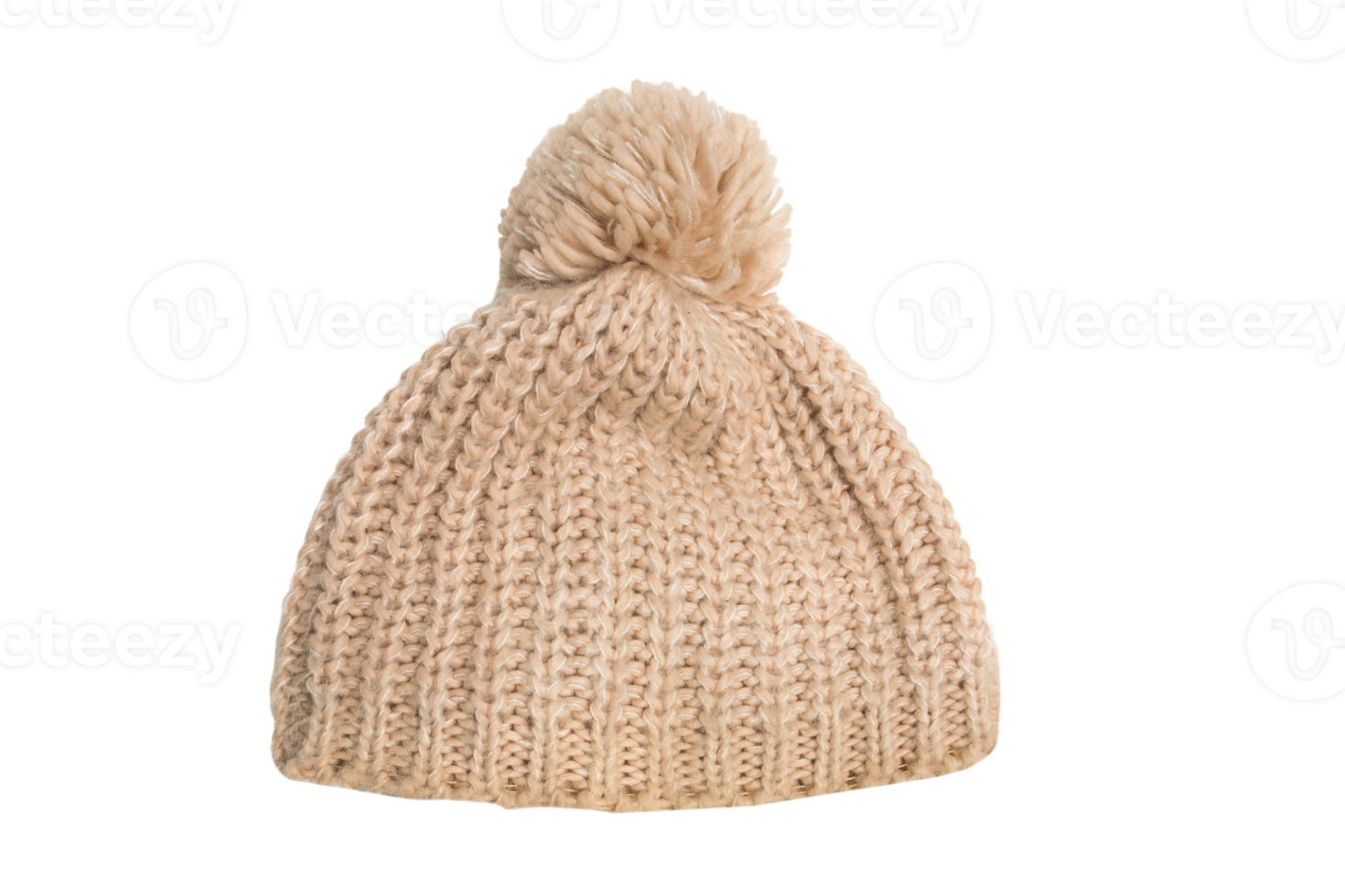 Beige beanie hat isolated on a transparent background png