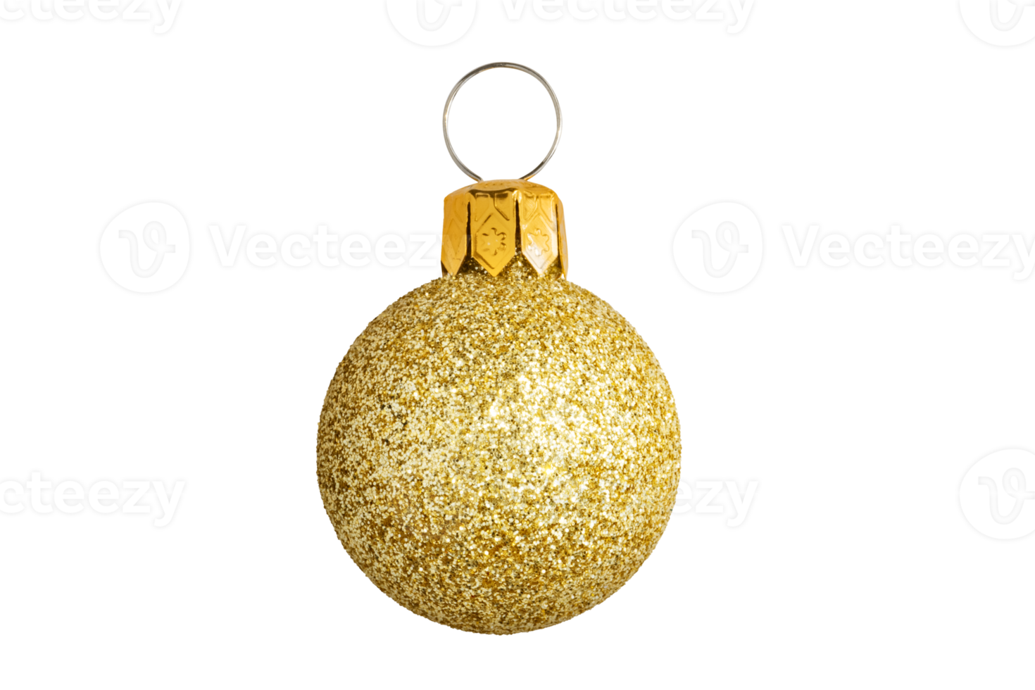 Gold christmas ball isolated on a transparent background png