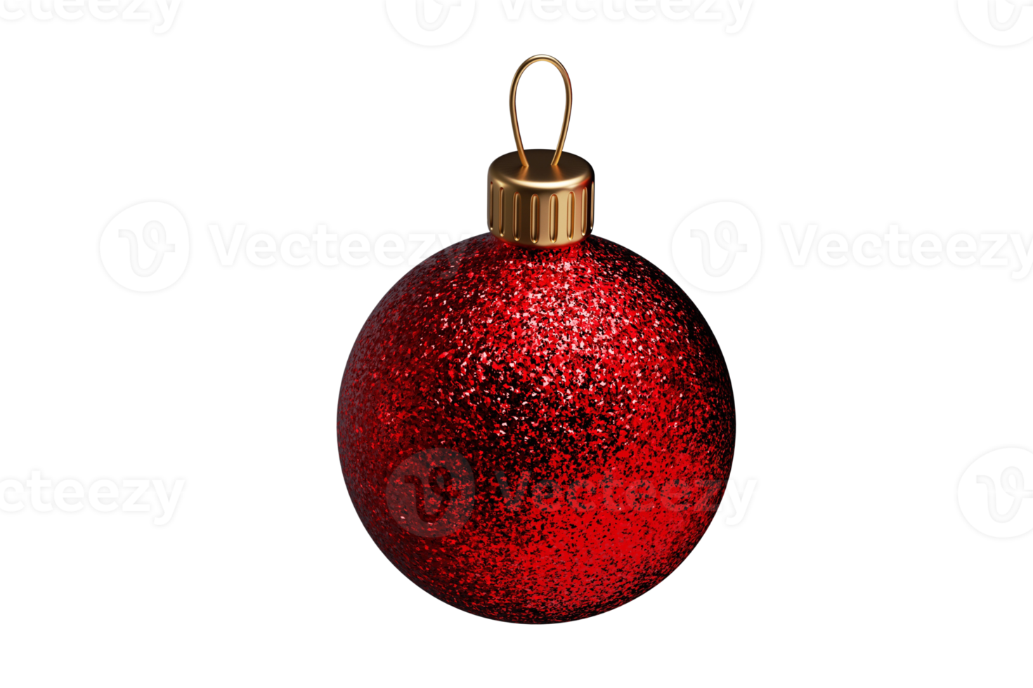 Red christmas ball isolated on a transparent background png