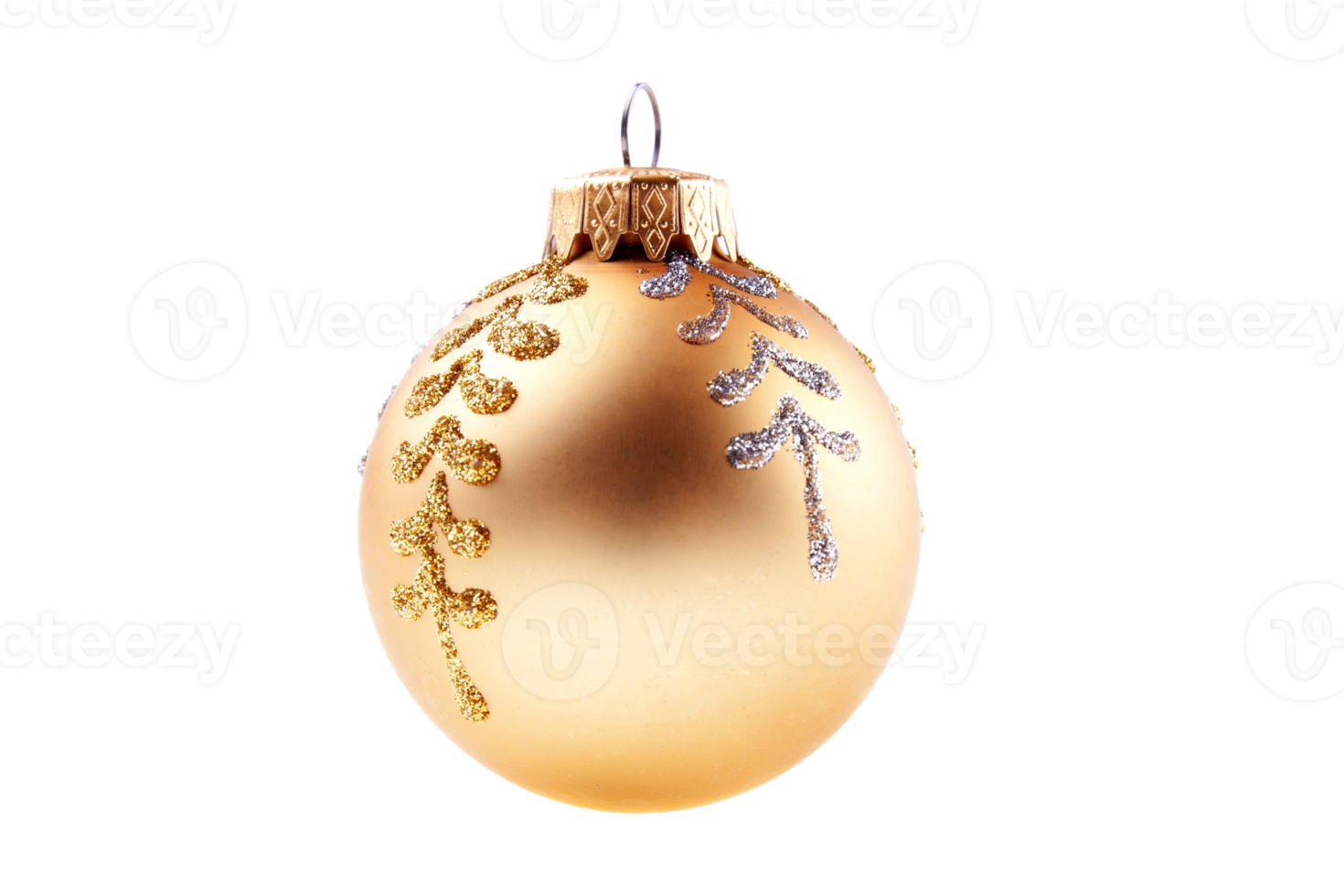 Gold christmas ball isolated on a transparent background png