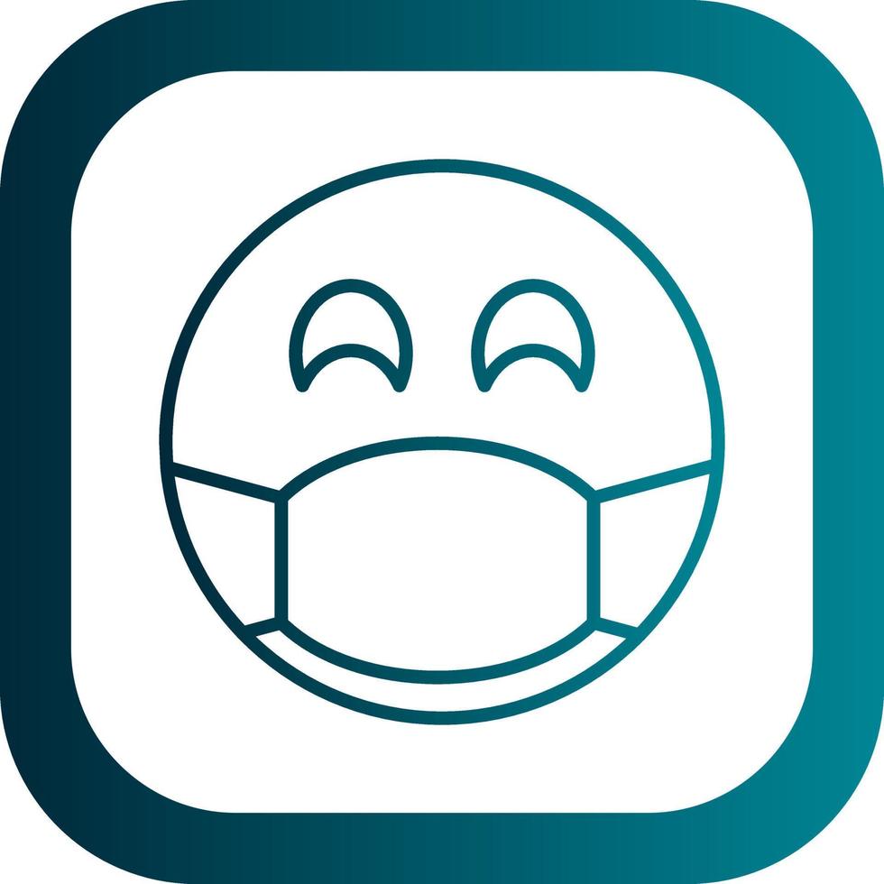 Face with Medical Mask Vector Icon Design