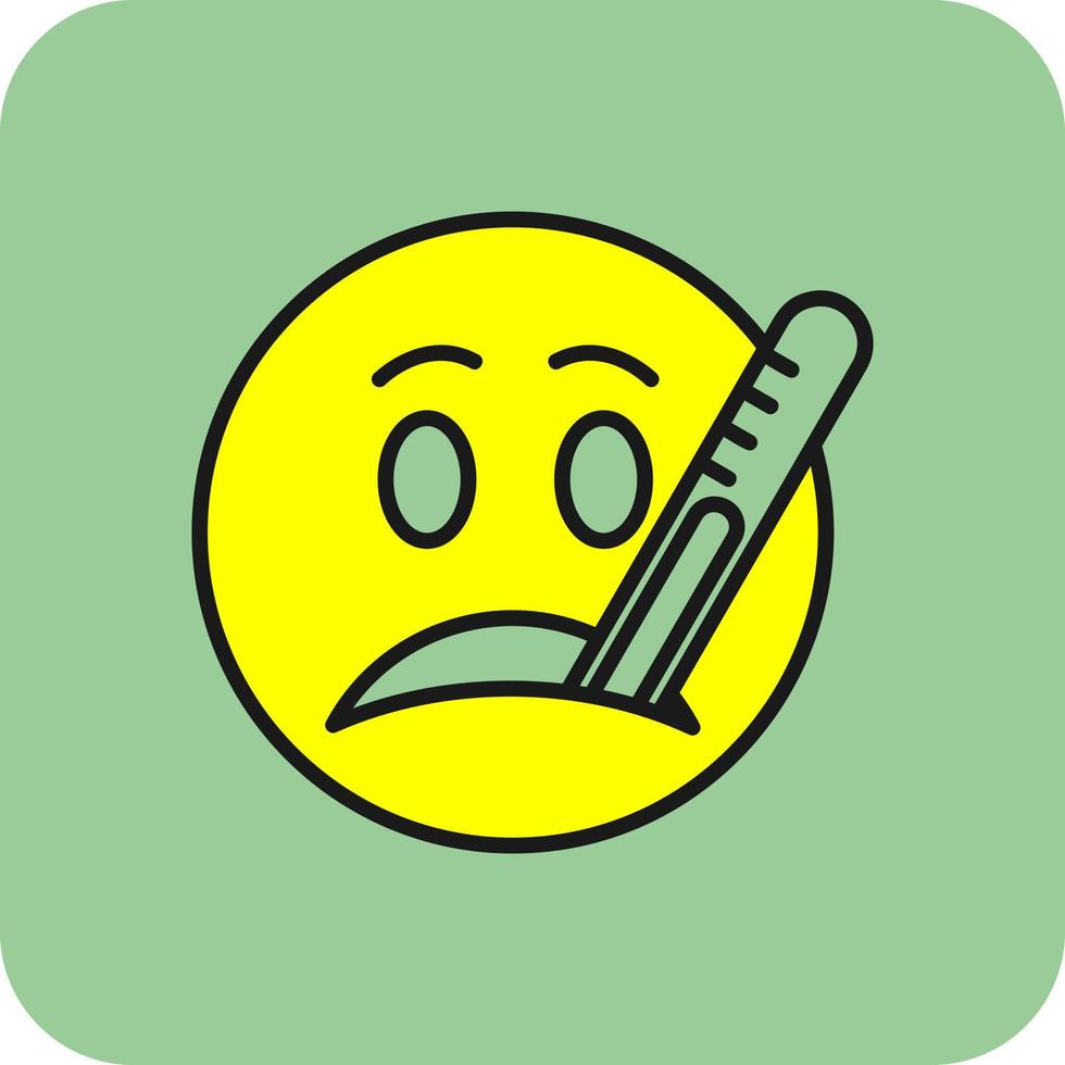 Face with Thermometer Vector Icon Design