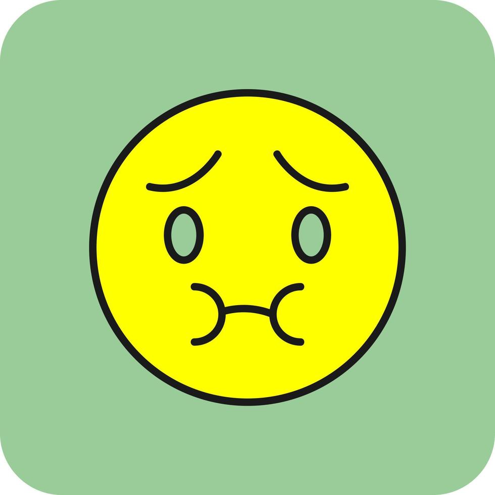 Nauseated Face Vector Icon Design