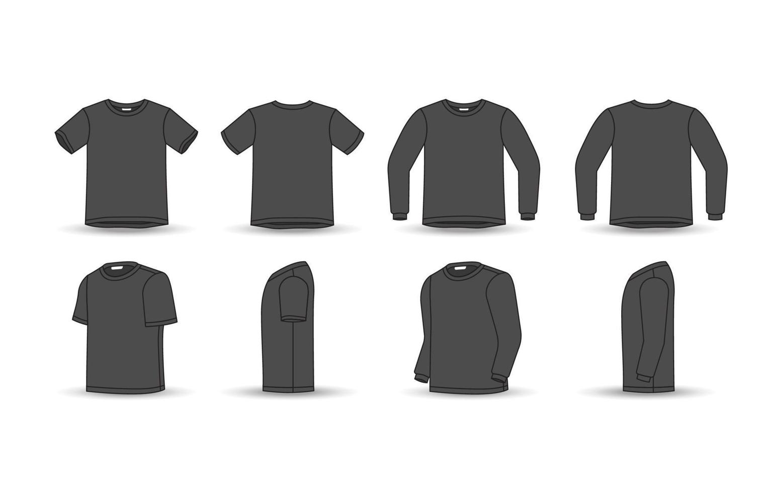 Black Outlined T-Shirt Template vector