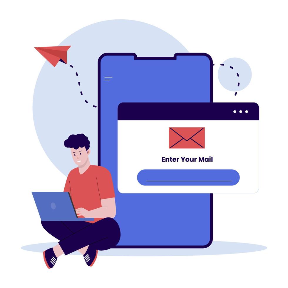 Enter your mail for for 2 step verification illustration concept vector