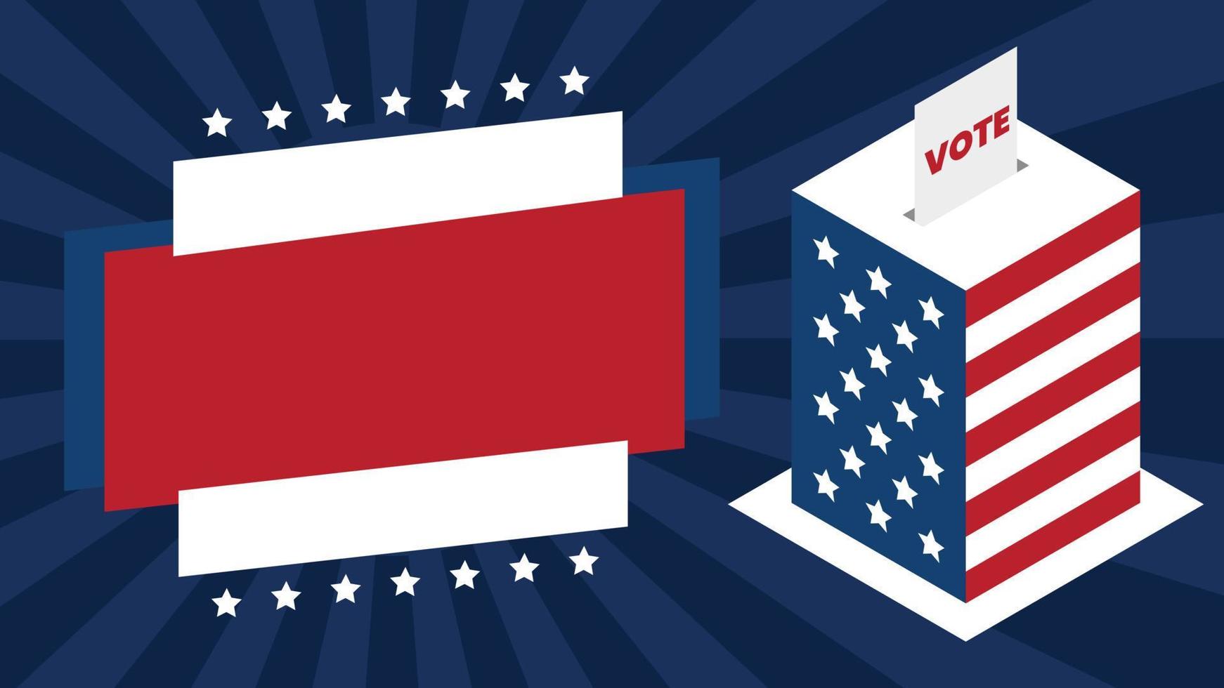 Election day in united states. background illustration vector graphic white copy space area. Suitable for election day event in USA