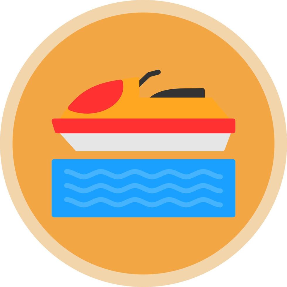Jet Skiing Vector Icon Design