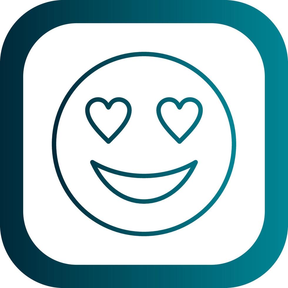 Smiling Face with Heart Eyes Vector Icon Design