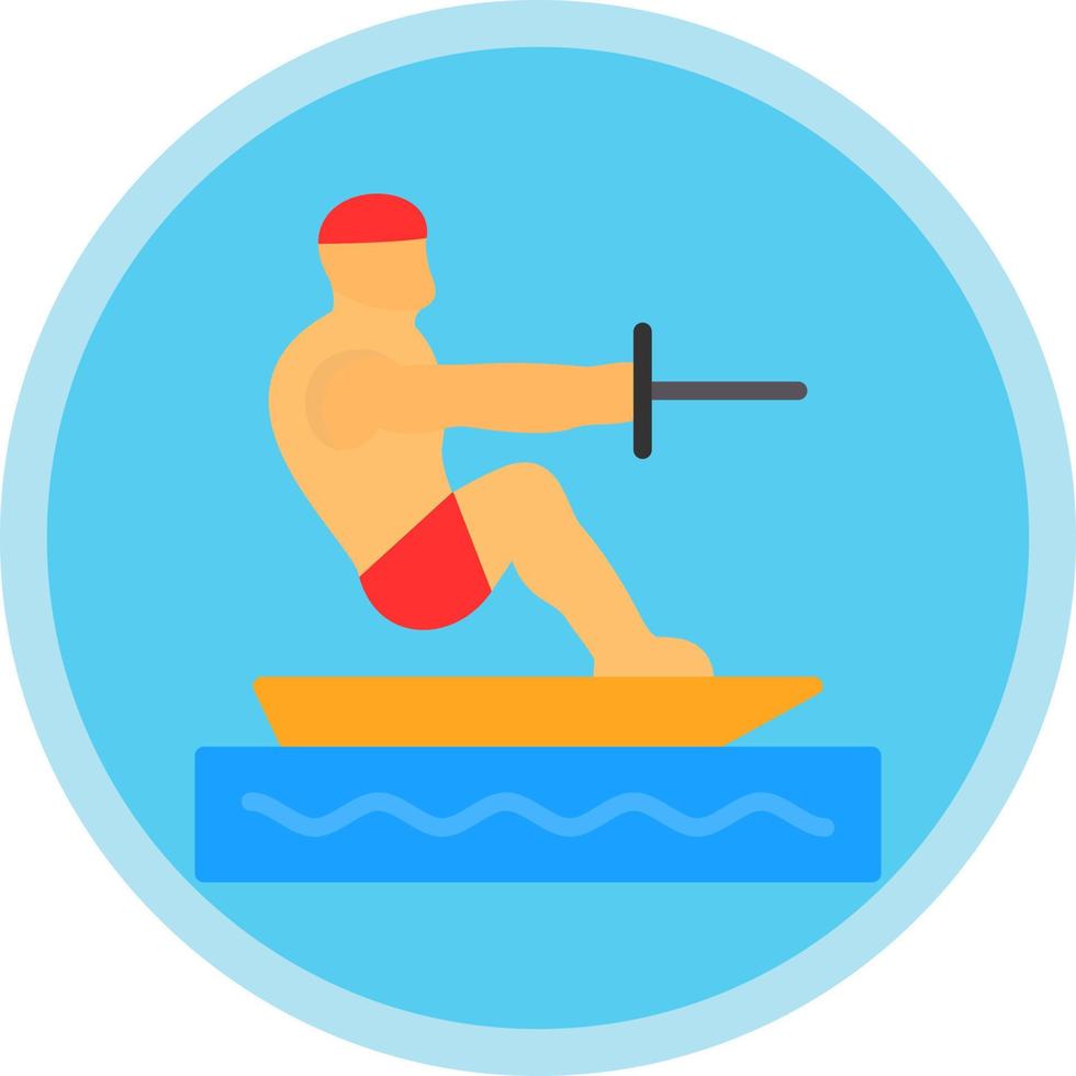 Barefoot Skiing Vector Icon Design