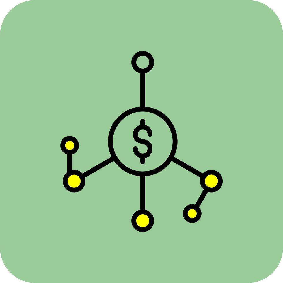 diseño de icono de vector de red de dinero