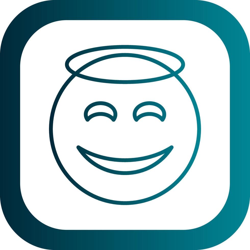 Smiling Face with Halo Vector Icon Design