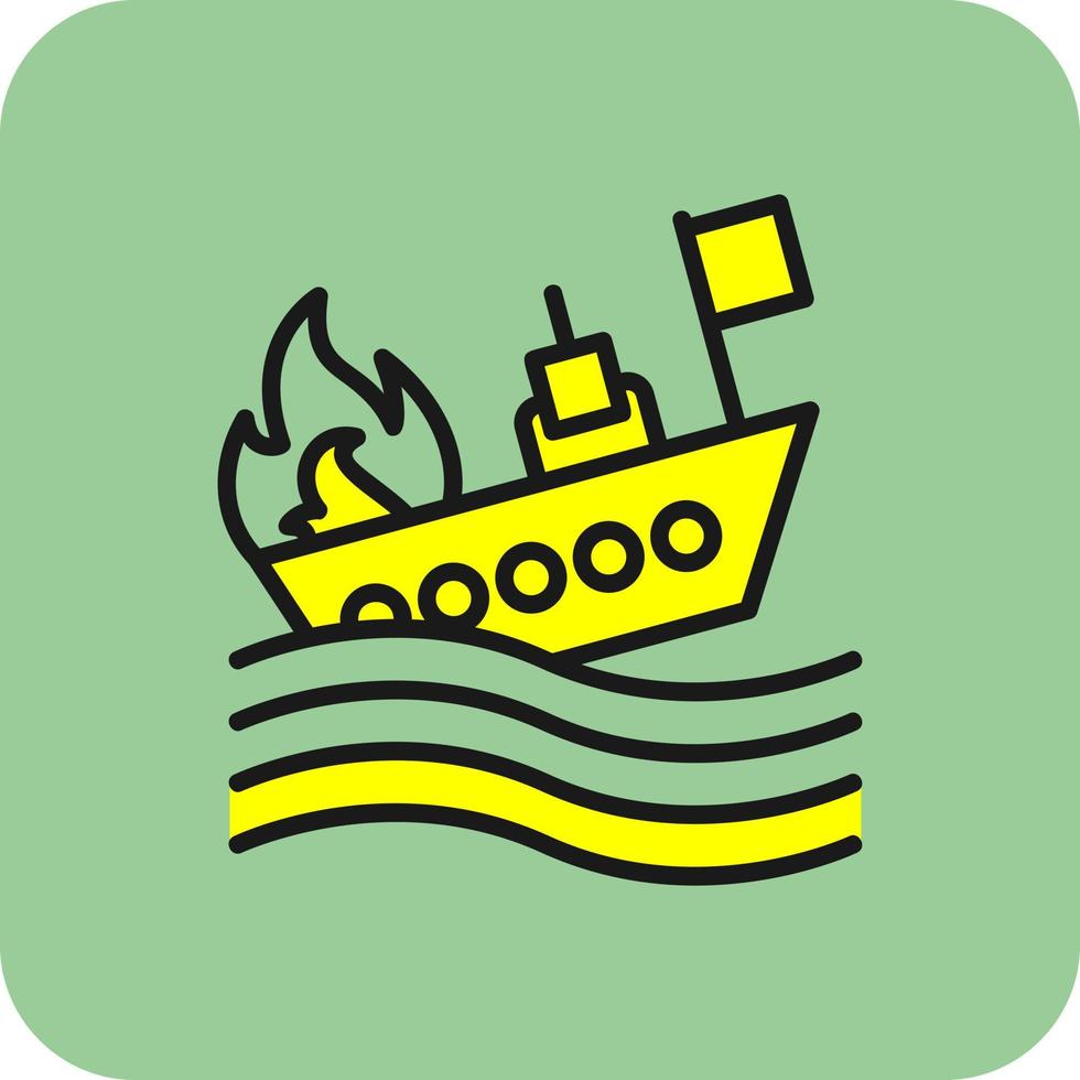 Burning Ship Vector Icon Design