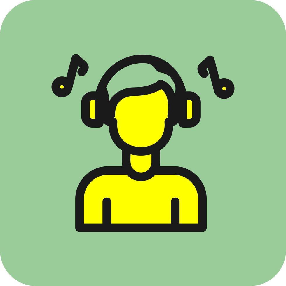 Listening Music Vector Icon Design