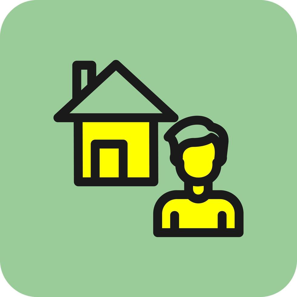 Working at Home Vector Icon Design