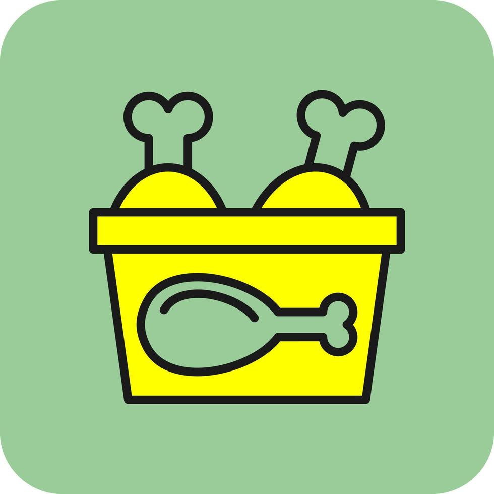 Chicken Bucket Vector Icon Design