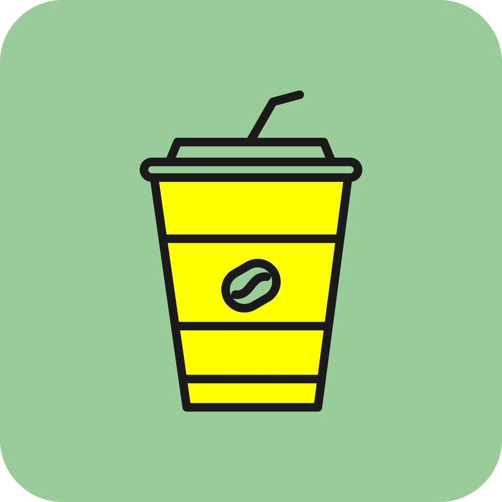 Iced Coffee Vector Icon Design