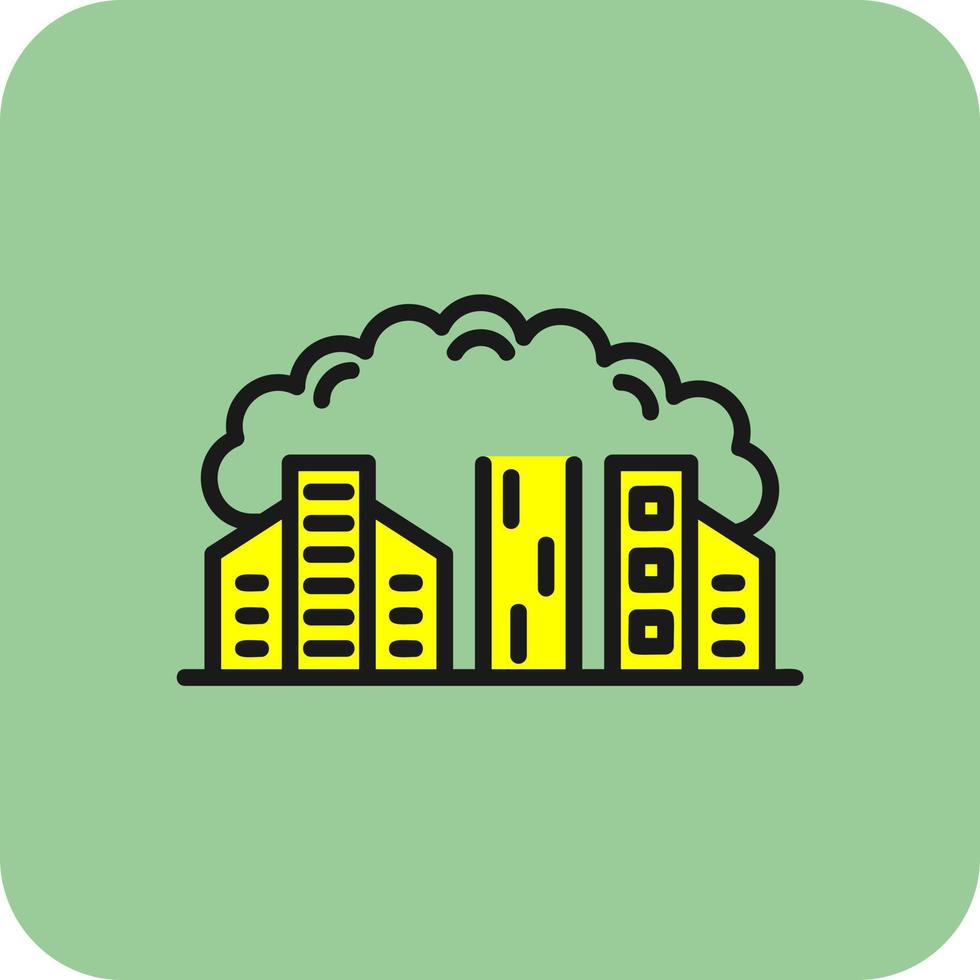 diseño de icono de vector de contaminación de la ciudad