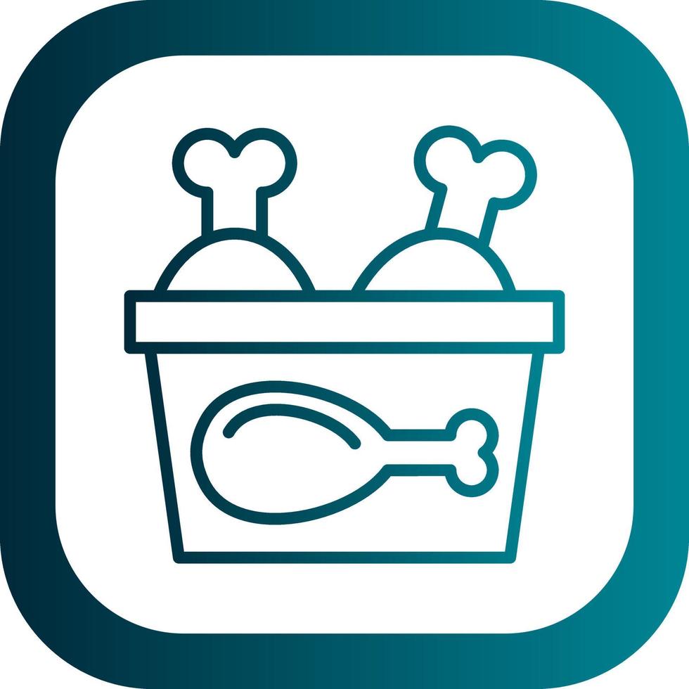Chicken Bucket Vector Icon Design