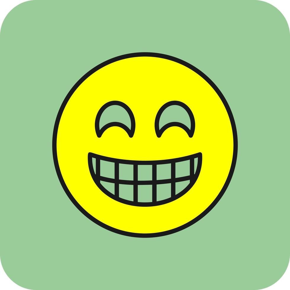 Grinning Face with Smiling Eyes Vector Icon Design