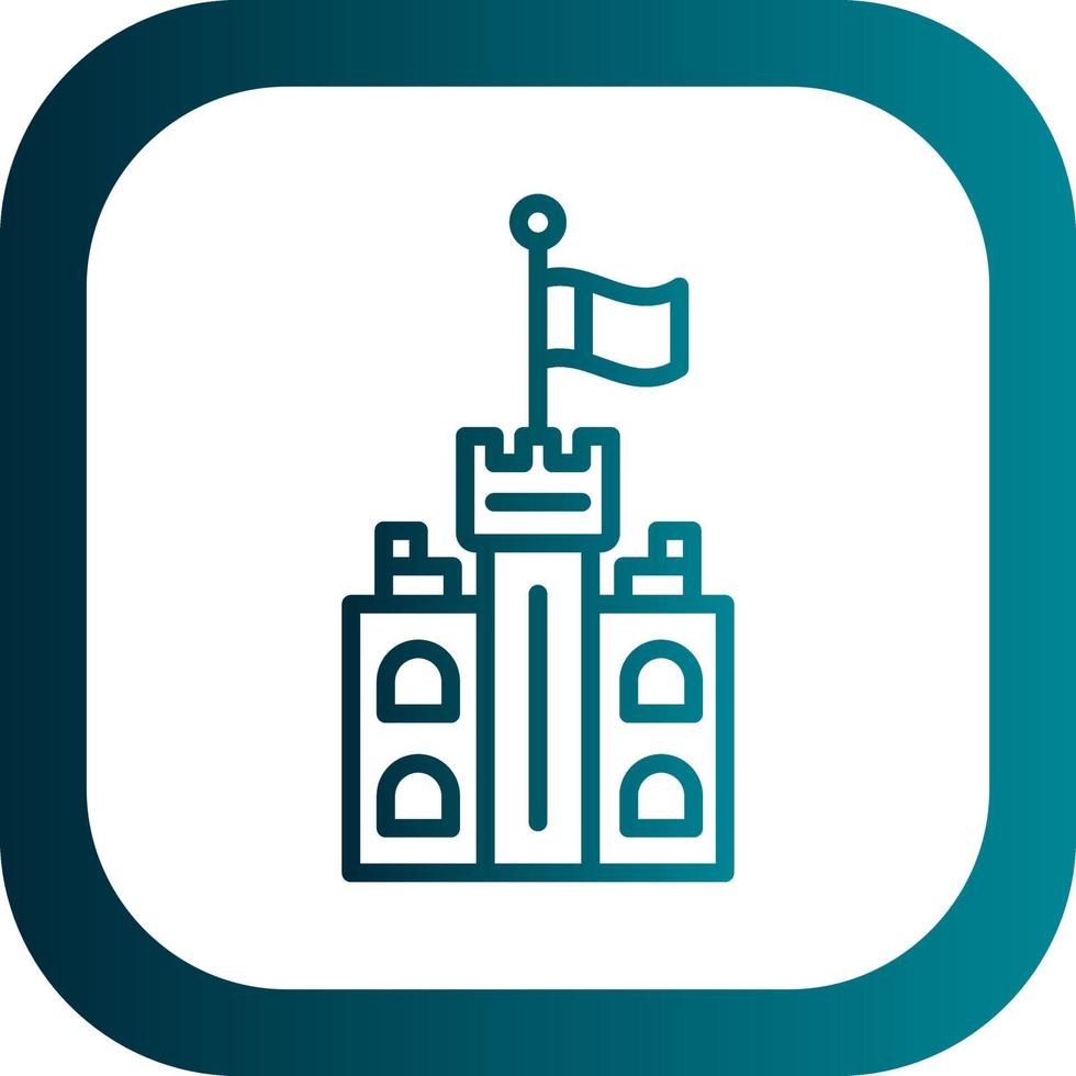 Castle Flag Vector Icon Design