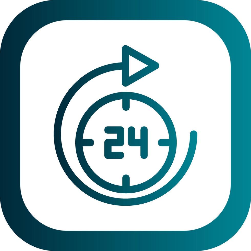 24 Hours Vector Icon Design
