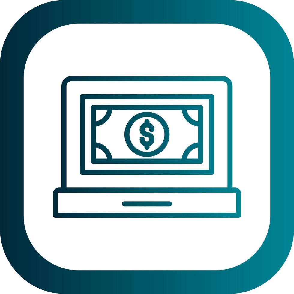 diseño de icono de vector de pago en efectivo en línea
