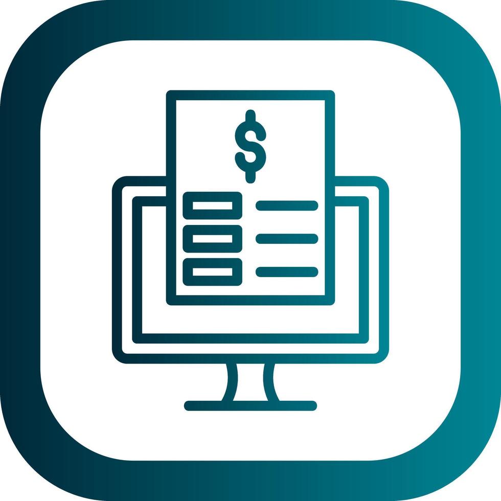 Online Invoice Vector Icon Design