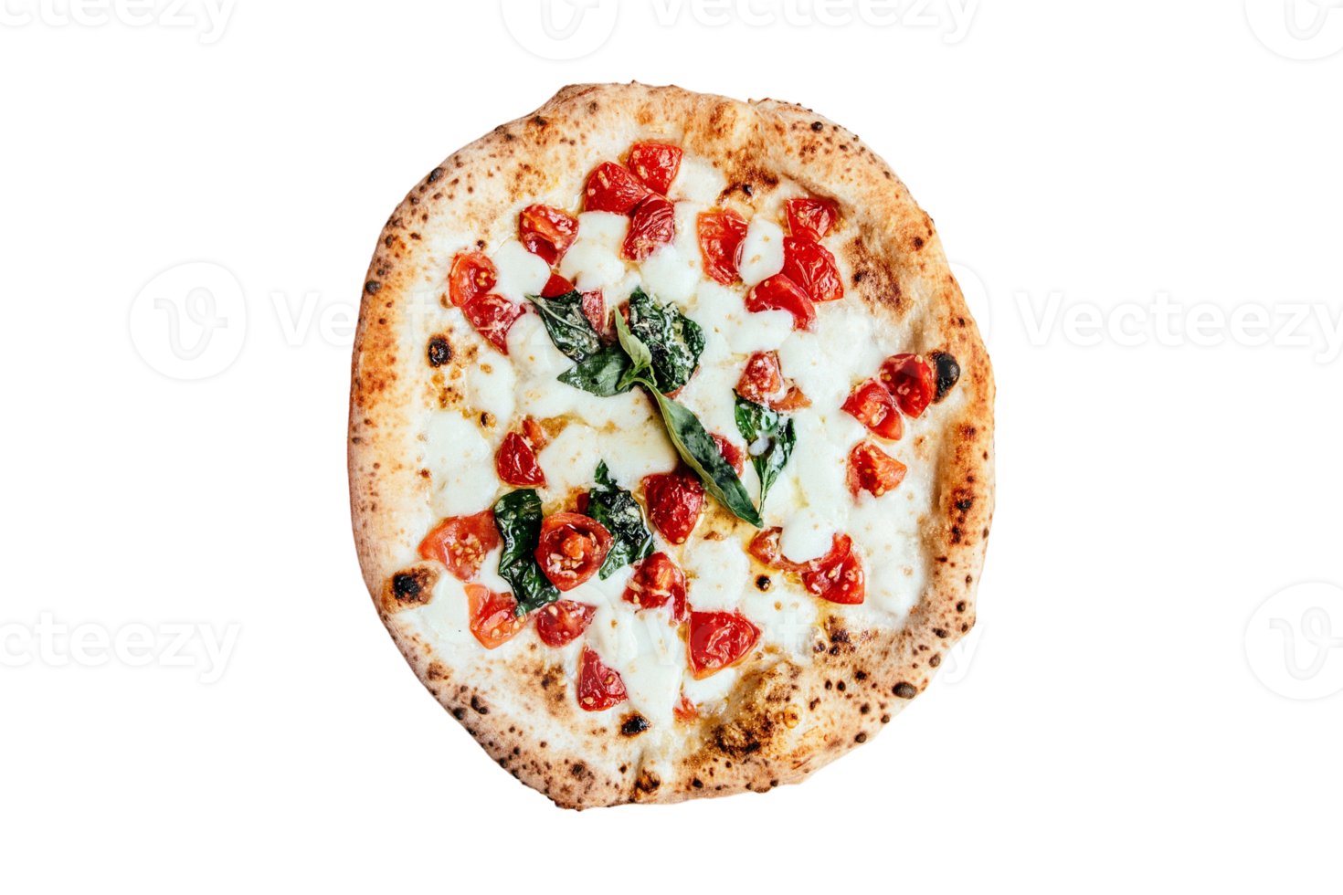 Neapolitan pizza isolated on a transparent background png