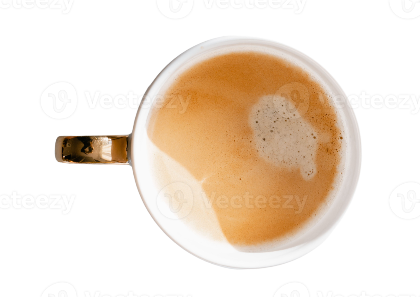 White cup white coffee isolated on a transparent background png