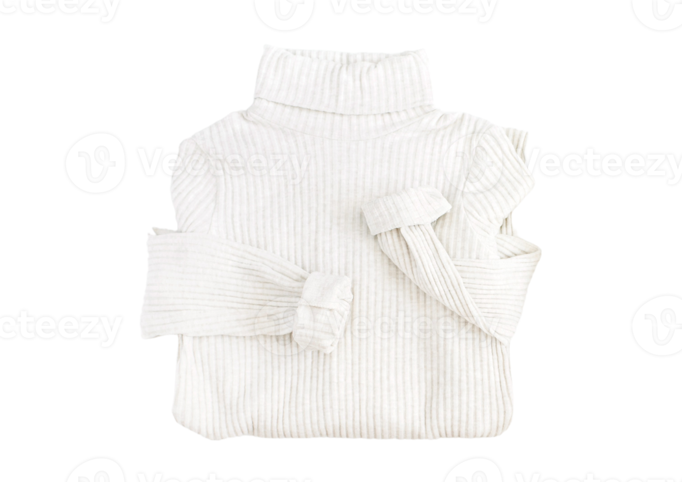 White hand knit sweater isolated on a transparent background png