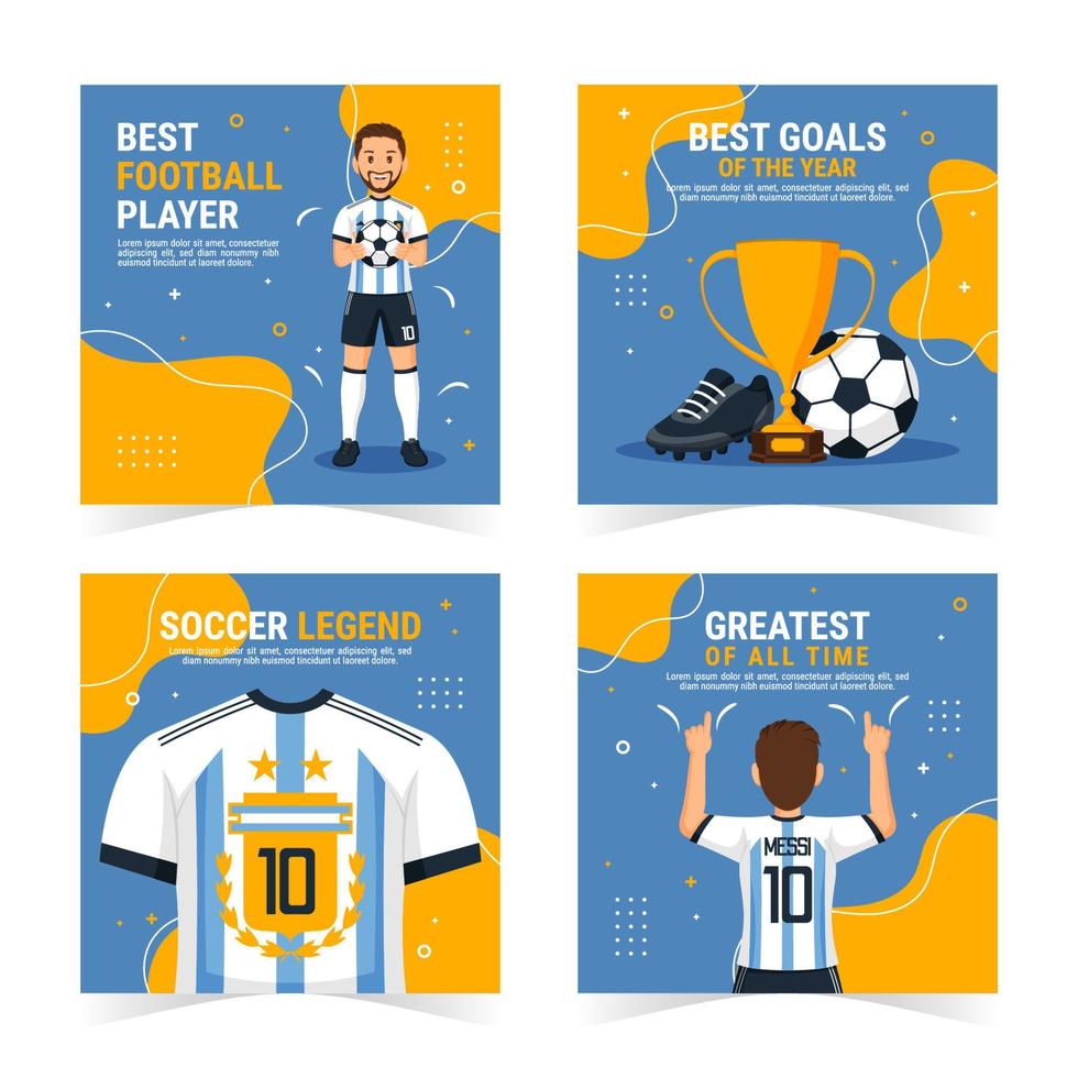 Lionel Messi Social Media Post vector