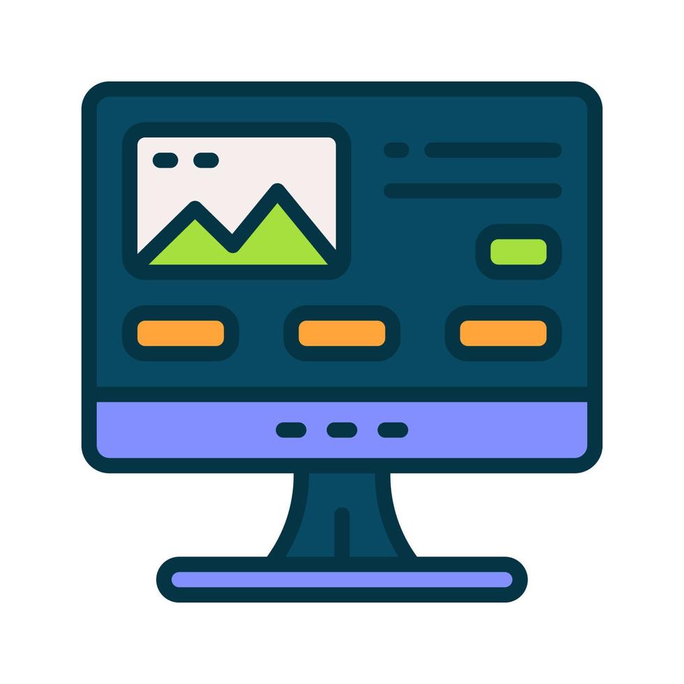 monitor icon for your website, mobile, presentation, and logo design. vector