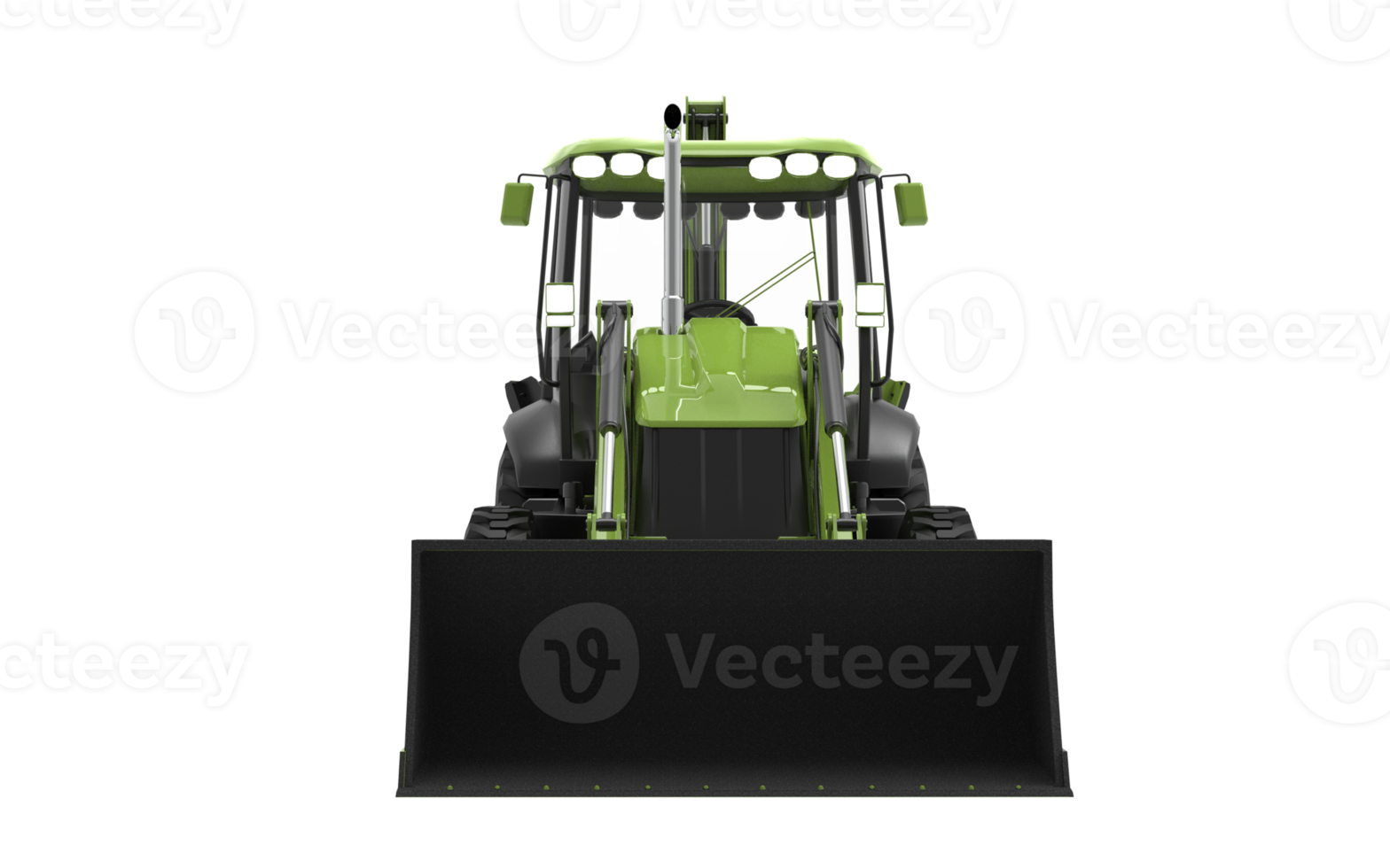 Green JCB tractor, excavator - heavy duty equipment vehicle png