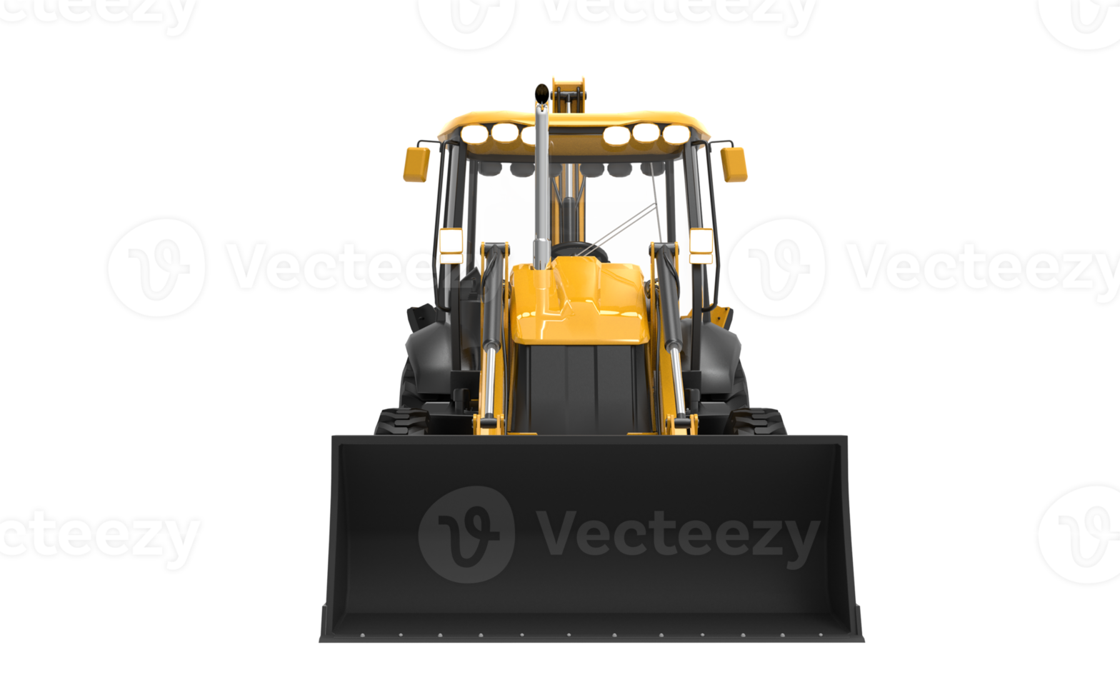 Yellow JCB tractor, excavator - heavy duty equipment vehicle png