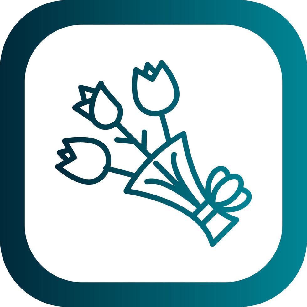 Flower Bouquet Vector Icon Design