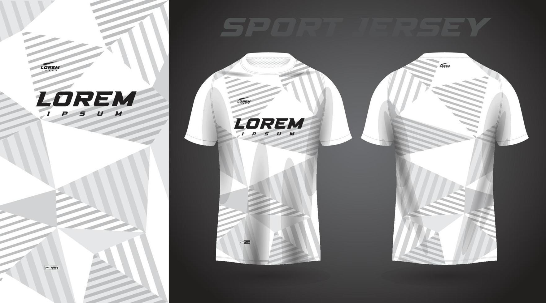 white gray shirt soccer football sport jersey template design mockup vector