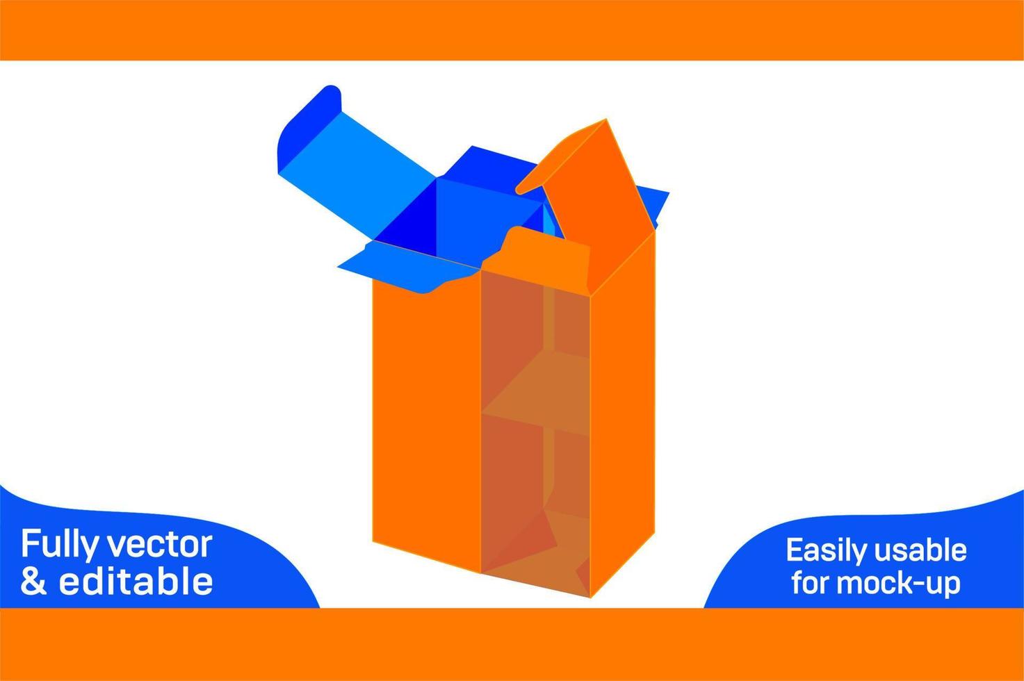 Face wash with cream packaging box dieline template and 3D box design vector