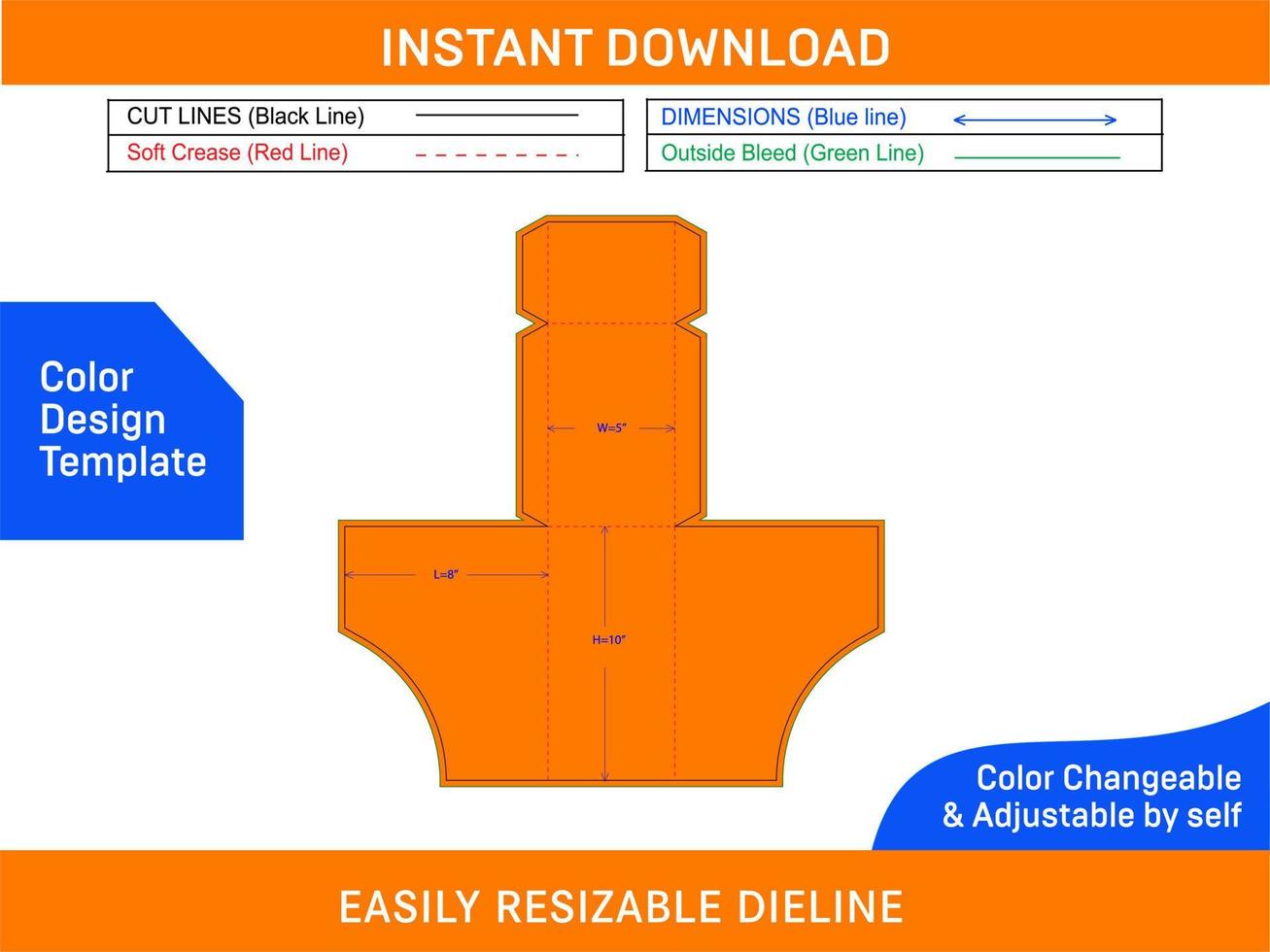 documento almacenamiento caja dieline modelo y 3d caja diseño color diseño modelo vector