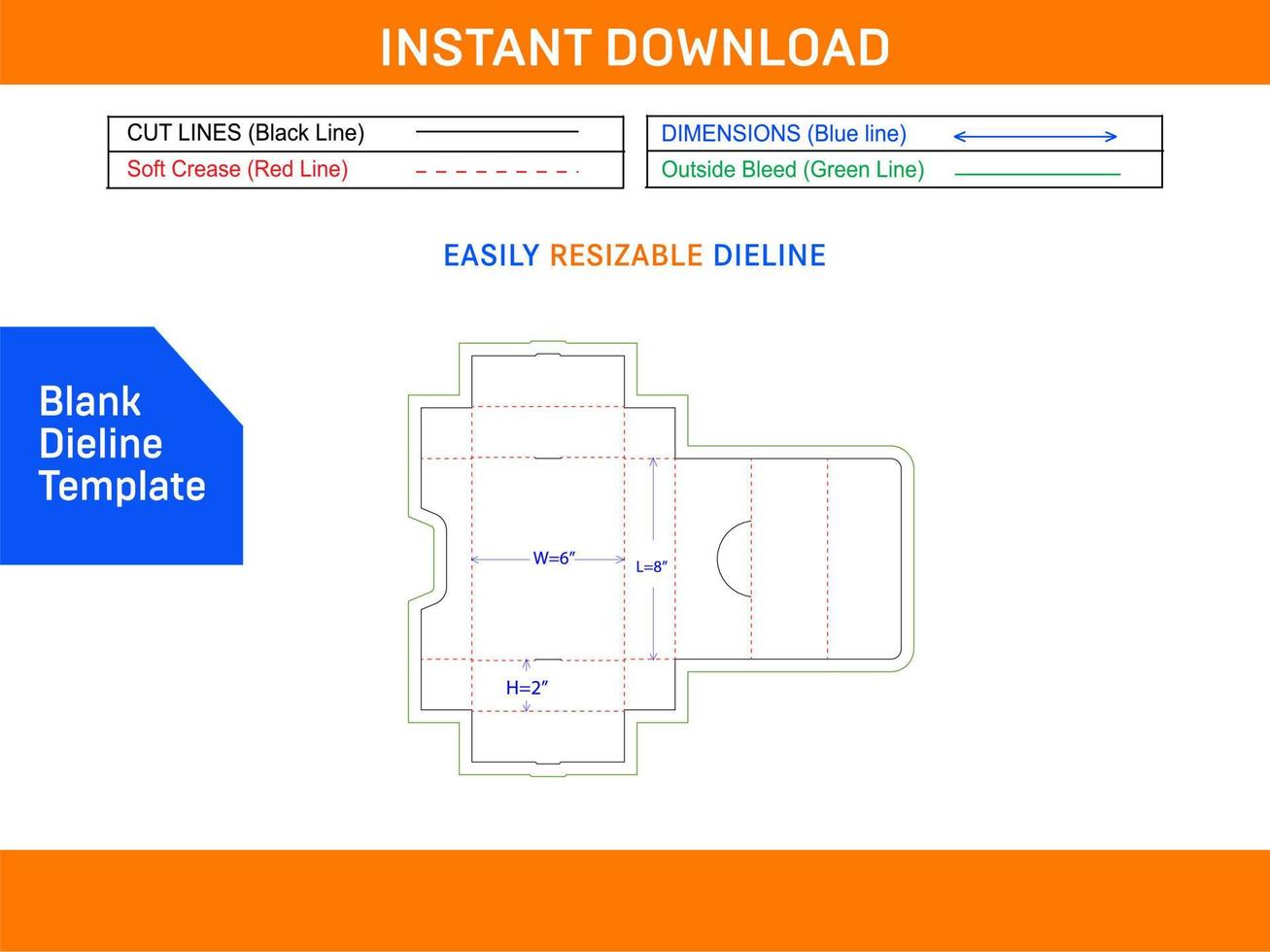 Display cardboard box dieline template and 3D box design Blank dieline template vector
