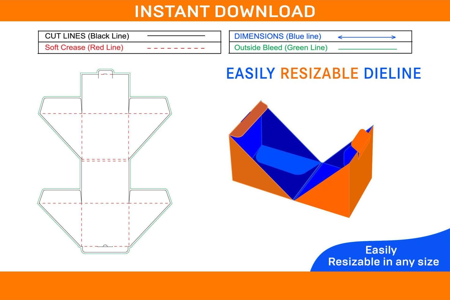 Gift box, luxury gift box, cosmetic box die cut template Box dieline and 3D box vector